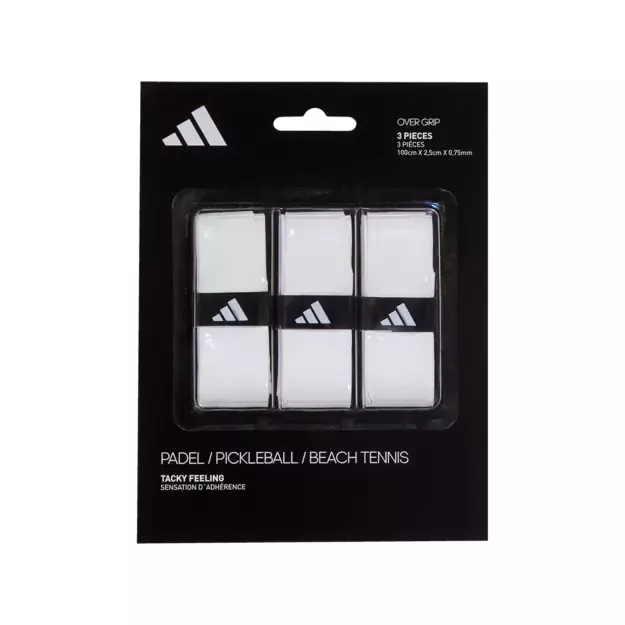 ADIDAS padelio raketės apvijos (3 vnt., baltos spalvos)